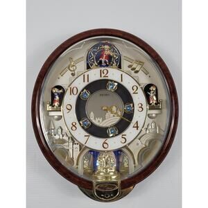 Seiko Melodies In Motion Musical Clock Hi-Fi Beatles Songs‎ QXM160BRH VIDEO